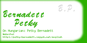 bernadett petky business card